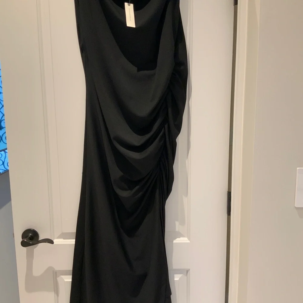 Anthropologie Black Sheath Maxi Dress with Cowl Neck - Picture 6 of 9